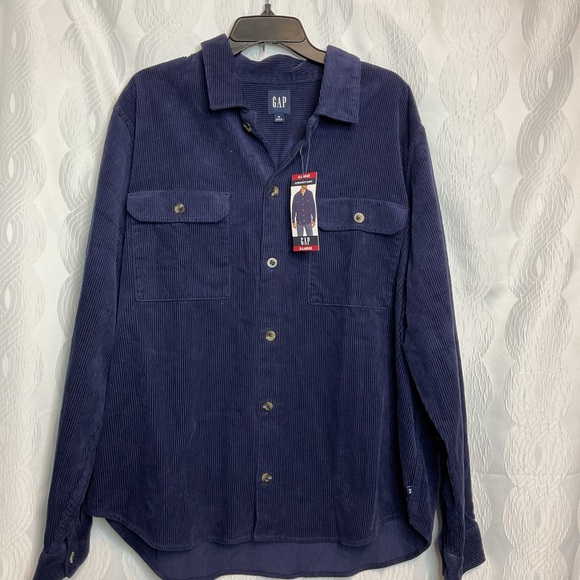 Gap Corduroy shirt mens xlarge ecliplse blue NWT - Picture 6 of 6